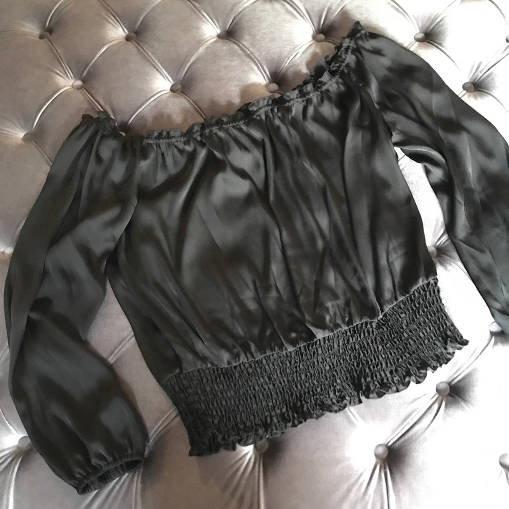 Michael Kors Off The Shoulder Top Blouse Black XL
